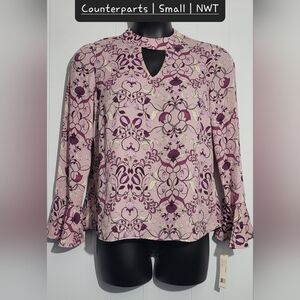 Counterparts Women's Purple and Pink Patterned Blouse